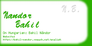 nandor bahil business card